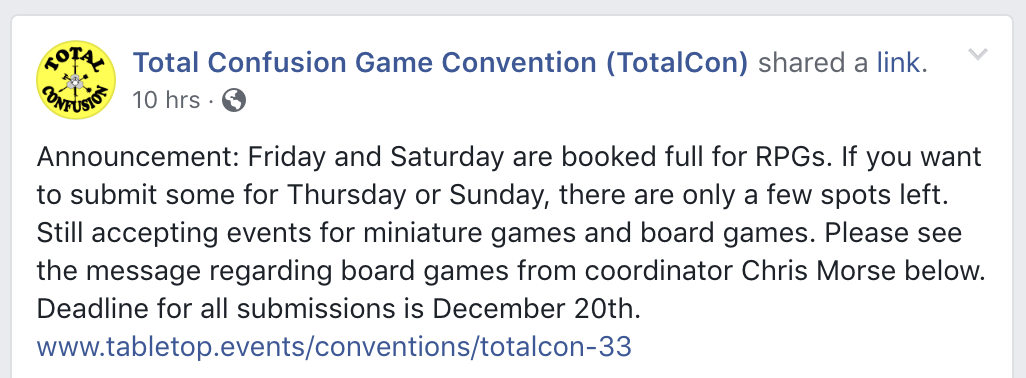 Total Confusion Game Convention (TotalCon)